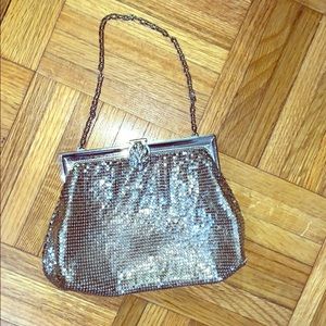 Whiting & Davis Gold Mesh Purse Deco Mid Century